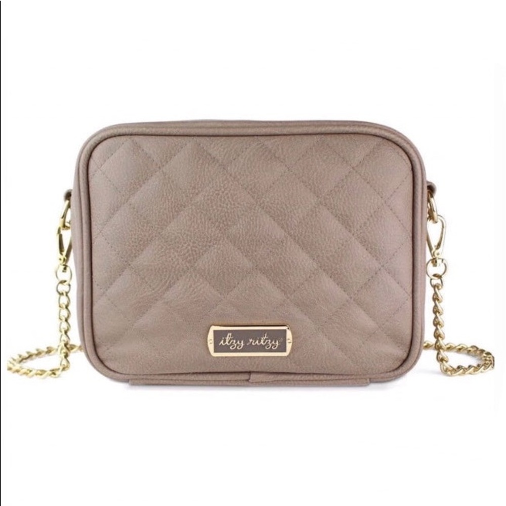 Itzy Ritzy Taupe Double Take Crossbody Diaper Bag